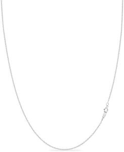 KEZEF 925 Sterling Silver Chain Necklace for Women, 1.3mm Silver Cable Chain, 18 Inch, with Spring-Ring Clasp, Italian Made