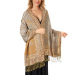 Lamca Women Pashmina Shawls and Wraps Scarf Soft Silky Reversible Paisley Scarves Shawl for Women UK