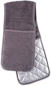 DII Basic Terry Collection 100% Cotton Quilted, Double Mitt, Gray