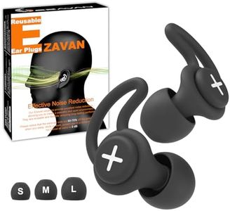 Ezavan Tappi per le orecchie per dormire, side sleep, compatibili con Comfort Fit in silicone, riutilizzabili, per concerti, riduzione del rumore, con 6 punte per orecchie in S/M/L (nero, misura
