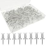 DUXMUZZ Clear Push Pins,180 Pcs Plastic Thumb Tacks Drawing Pins Map Pin Board Pins Cork Board Pins for Bulletin Board