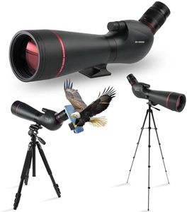 BOSTRON 20-60X82 Spotting Scopes, Spotter Scope with Upgraded 27mm Eyepiece and 63in Tripod Phone Adapter, BAK4 IPX7 Waterproof Spotting Scope for Bird Watching Target Shooting Black