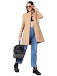 CHKOKKO Winter Wear Single Breasted Solid Long Coat for Women Lightbrown L