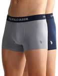 U.S. POLO ASSN. Men's Cotton Blend Classic Solid Trunks (Pack of 2) (OET11-NB0-P2_Navy-Weathervane