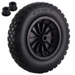 KetoPlastics BLACK PU 14" Puncture Proof Solid Industrial Wheelbarrow Wheel Tyre 3.50-8