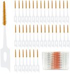 Maoerdental 300 Pieces Dual-Use Interdental Brushes Soft Silicone, Disposable Dental Picks,Premium Dental Floss Picks for Effective Teeth Cleaning(300PCS Orange)
