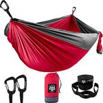 Double Hammock for Camping, Travel and Hiking - 2 Person Outdoor Hammock - Lightweight & Portable Yet Heavy Duty with Straps Included for Easy Hanging from Trees - Great Camping Gifts for Men & Women