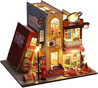Roroom DIY Miniature and Furniture Dollhouse Kit,Mini 3D Wooden Doll House Craft Model with Dust Proof Cover and Music Movement,Creative Room Idea for Valentine's Day Birthday Gift(ES007)