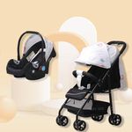 POLKA TOTS Click Clack Travel System Baby Stroller & Pram Infant Car Seat for Kids, Travel Friendly, Safe, Easy to Use Stroller for 0 to 3 Years, Stroller and Car Seat Combo (Elephant Print)