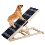 Dog Ramp,Pet Ramp for Bed, Couch or Car - for Large Small Dogs and Cats,6 Layer Adjustable Ramp Up to 200 Lbs, 41.33" Long and Adjustable from 13.78”to 25.59”- Non Slip Carpet Surface