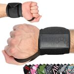 BEAR GRIP - Weight lifting wrist support wraps (Sold in pairs) (Black)