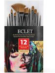 Eclet Craft Painting Brushes Set of 12 Professional Round Pointed Tip Nylon Hair Artist Acrylic Paint Brush for Acrylic/Watercolor/Oil Painting(D)