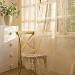 Sutuo Home Beige Lace Curtains Set 