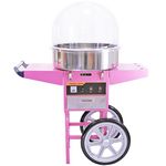 KuKoo Commercial Candy Floss Maker Machine & Acrylic Dome, Pink, 67cm x 141cm x 52cm