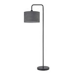 Globe Electric 67397 Barden 58" Floor Lamp, Black, Dark Gray Velvet Shade, On/Off Socket Rotary Switch