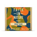 Faith In Nature Natural Orange Hand Soap Bar, Detoxifying, Vegan & Cruelty Free, No SLS or Parabens, 100g