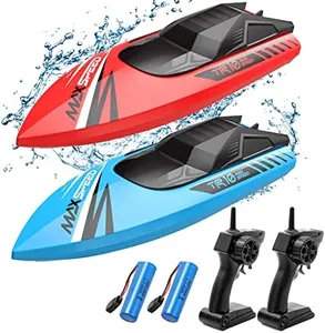 TR10 RC Boats for Kids 2Pack, Fast Remote Control Boat for Pools Lakes River Water Play, 2.4 GHz Racing Boat Toys for Boys 8-12, 15KMH High Speed with Rechargeable Batteries 58 Mins