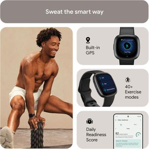 Fitbit Versa 4 Smartwatch – Black Fitness Tracker Watch