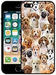 Bolster iPhone 5 Case, iPhone 5S Case, SE 2016 Case - Dogs Puppy Collage Animal Printed Designer Soft Rubber TPU Protective Shockproof Back Phone Case/Cover for iPhone 5 / 5S / SE 2016. Black