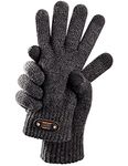 Mens Gloves Winter Touch Screen Gloves Warm Fleece Lined Knitted Gloves Cold Weather Cashmere Gloves (Dark Grey, One Size)