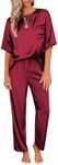 Ekouaer Womens Silk Satin Pajamas S
