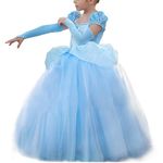 TYHTYM Princess Cinderella Costumes Girls Birthday Cosplay Party Blue Fancy Dresses Halloween Christmas 2-11 Years