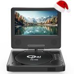 9.5" Portable DVD Player with 7.5" Swivel Display Screen, 5-Hour Built-in Rechargeable Battery, Car DVD Player,Supports SD Card/USB/CD/DVD and Multiple Disc Formats, High Volume Speaker,Black��