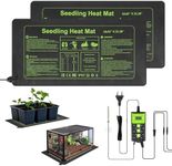 Jopassy 2 Piece Seedling Heating Mat for Plants with Thermostat, IP67 Waterproof Seedling Heat Mat, 55W Heat Mat with Timer, Heater Mat for Seedling Germination, Reptile (10" x 20.75")