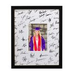 GraduatePro 11x14 Graduation Signature Board Picture Frame with 5x7 Mat for Wedding Birthday Guest Book Signing, Black with Off White Mat