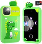 Kids Smart Phone for Boys with Holographic Pyramid, 32G Card Christmas Birthday Gifts for Age 3-10 Kids Toys Cell Phone, 2.8" Touchscreen Toddler Learning Play Toy, Dual Camera, Music Player (Green)