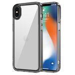 Zapcase Back Case Cover for iPhone X | Compatible for iPhone X Back Case Cover | 360 Degree Protection | Case Cover for iPhone X with Camera Protection | (TPU + PC | Translucent Black)