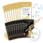 16-Pack Hydrating Collagen Mask and Gold Face Masks Skincare Anti-Aging Skin Care Firming Revitalizing Skincare Youthful Skin Beauty Korean Face Mask for All Skin Types Korean Skincare Products