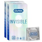 Durex Invisible Super Ultra Thin Condoms for Men – 10s, Pack of 2