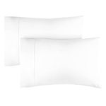 100% Cotton Pillow Cases Queen Size - Extra Soft 400 Thread Count Cotton - Pillowcases Set of 2 - Cooling, Breathable & Cozy - Luxury Hotel Quality Pillow Covers - Standard White 2 Pack Pillow Cases