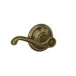 Schlage F10FLA609 Flair F10 Drop Wave Door Lever Lock, Solid, Antique Brass