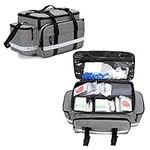 Damero Medical Supplies Bag Empty, First Responder Aid Bag with Detachable Dividers and Top Buckles,Nurse Bag Ideal for Trauma, Home Health, Nurse, Gray