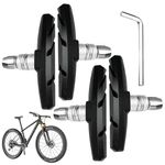 Bike Brake Blocks, 4 Pcs Bicycle Brake Blocks, Bike Brake Pads for Mountain Bicycle, Bicycle, Road Bike (Black)