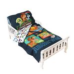 Jurassic World Explorers Toddler Bedding Set EXPRESSIONS (3 Piece Set, Fits Standard Crib Mattress) Includes Microfiber Reversible Comforter, Fitted Sheet, Pillowcase for Kids (Official Universal)