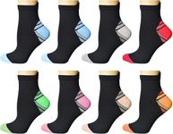 8 Pairs Compression Socks for Women and Men, Plantar Fasciitis Arch Support Low Cut Running Gym Compression Foot Socks (AU, Alpha, Small, Medium, Regular, Regular, Hunhe1)