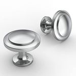 FURNIWARE 12 Pack Cabinet Hardware Sturdy Knobs, Kitchen Door Cabinet Chrome Plated Antique Solid Knobs - 1-1/4" (30mm) Diameter