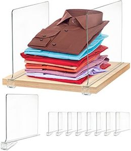 Maxlandsol Clear Acrylic Shelf Divider - 8 Pack, Dividers for Wooden Shelves, Bedroom and Kitchen Cabinet Storage Closet Organizing Clothes and Purses