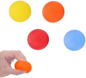Roczential 4 Pcs Stress ball for adults, Squeeze Balls for Hand Therapy, Hand Strengthening Devices with Different Resistance Levels for Finger Forearm Wrist Exercise Relaxation and Pain Relief