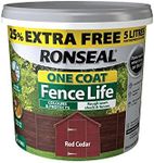 Ronseal RSLFLRCN4LAV One Coat Fence Life Red Cedar New 4 Litre +25%