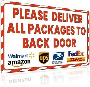 ALKB Delivery Sign for Outdoor Use 8x12 Inch Delivery Instructions for Packages - Please Deliver All Packages to Back Door