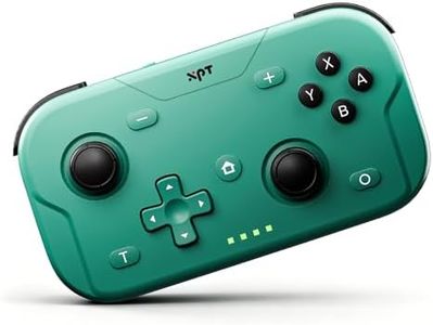 XPT Portable Mini Controller for Nintendo Switch 2/Switch 1/PC/iOS/Android/Steamdeck, Joystick Lift and Down Design,Wireless Bluetooth & Wired Gamepad with Turbo Function, 6-Axis Gyro, HD Vibration & 3D Joysticks, Home Button Wake-Up (green)