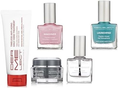 Dermelect Hand Recovery System - Nail Strengthener, Nail Thickener, Cuticle Treatment, Anti-Aging Hand Cream & Ridge Filler Kit for Weak Nails, Dry Cuticles, and Over-Washed Hands 5 pc