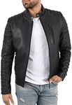 PARE Genuine Leather Handmade Black Biker Jacket for Men's (AA_LJ_066_Black_M)