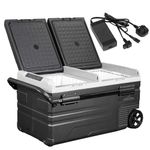 Dellonda 75L Portable Car Fridge, Freezer, 12/24/230V Dual Zone Compressor - DL134