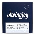 Stringjoy HVY127 7 String Signatures Nickel Electric Guitar Strings (Heavy Bottom Heavy Gauge, 12-72)