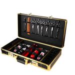 CNCEST Beauty Salon Barber Case,Hair Stylist Tool Kits Organizer,Professional Barber Travel Carry Case for Hair Scissors Tools Hair Stylist Pet Groome,Barber Carrying Case with Code Lock